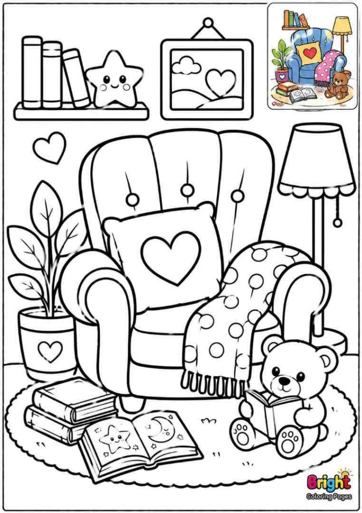 Storytime Chair free printable coloring page for kids