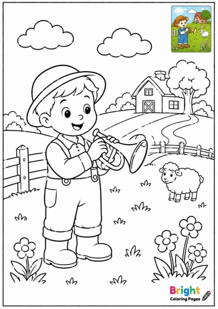Little Boy Blue coloring page 
