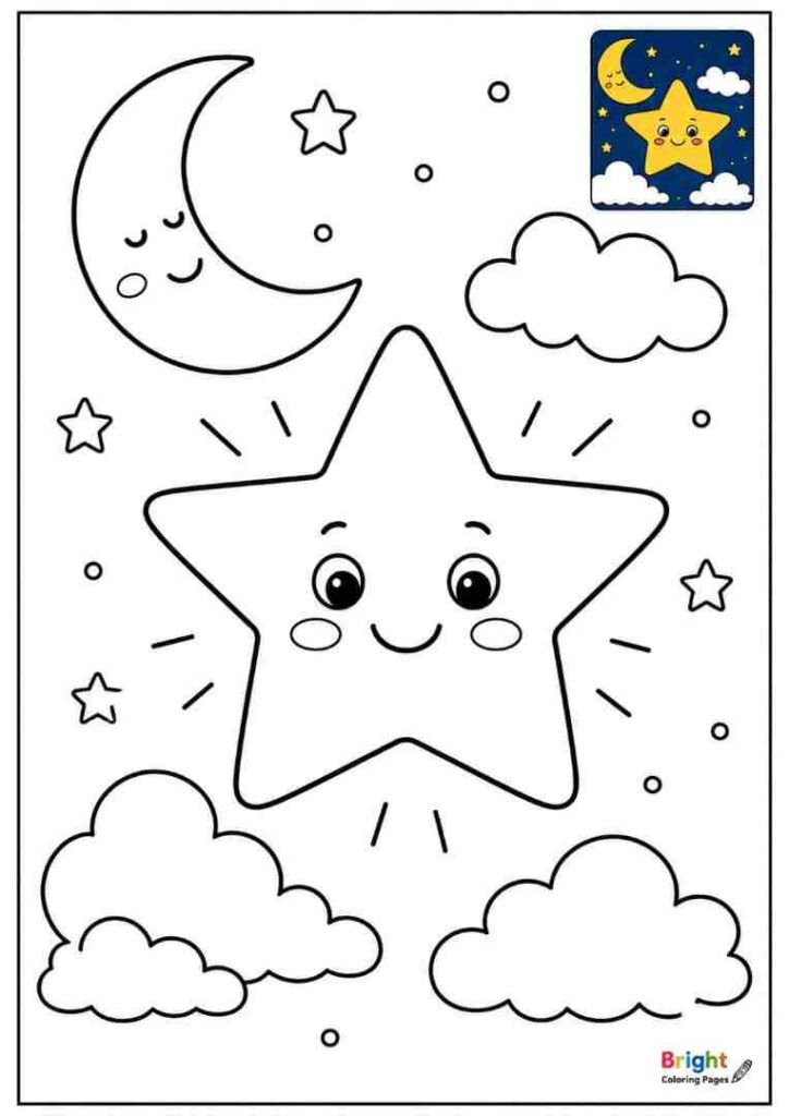 Twinkle Twinkle Little Star coloring page for kids 