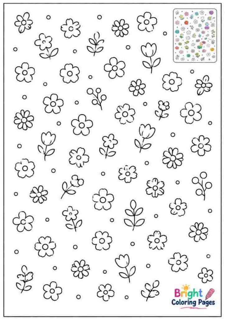 Tiny Flowers Coloring Page