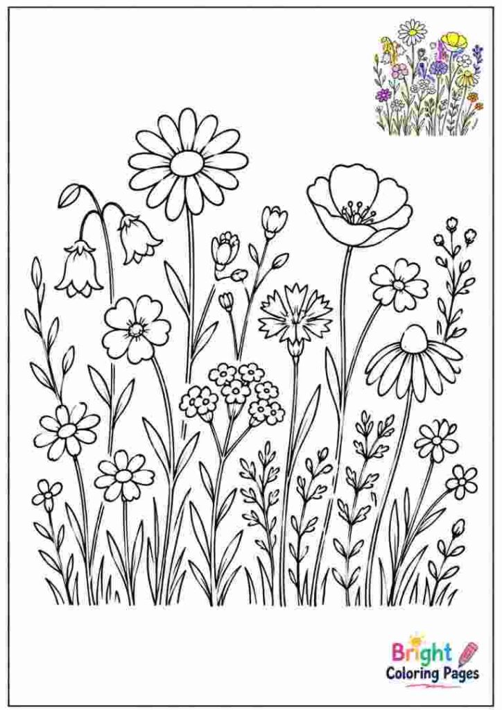 Wildflower Coloring Page for kids