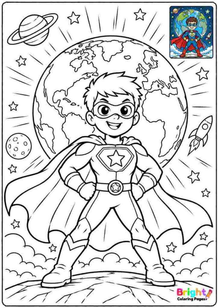 Superhero Protecting Earth