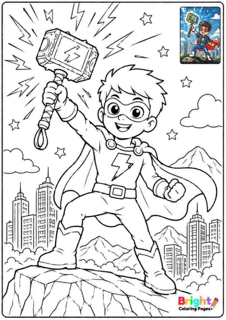 Superhero with a Magic Hammer