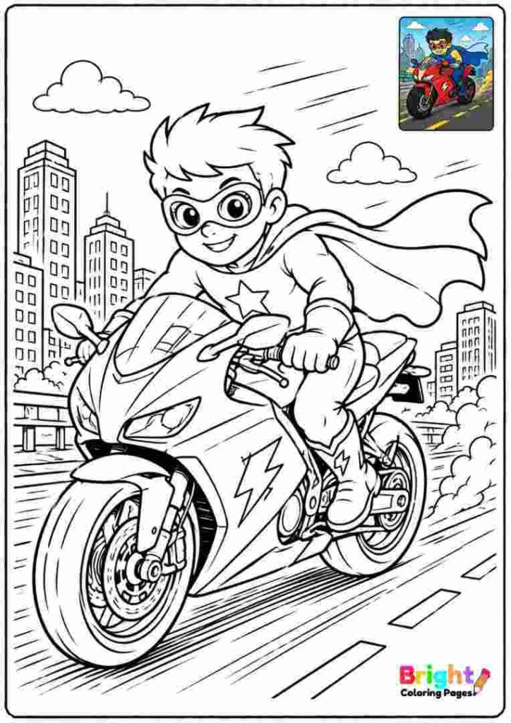 Superhero on a Motorcycle