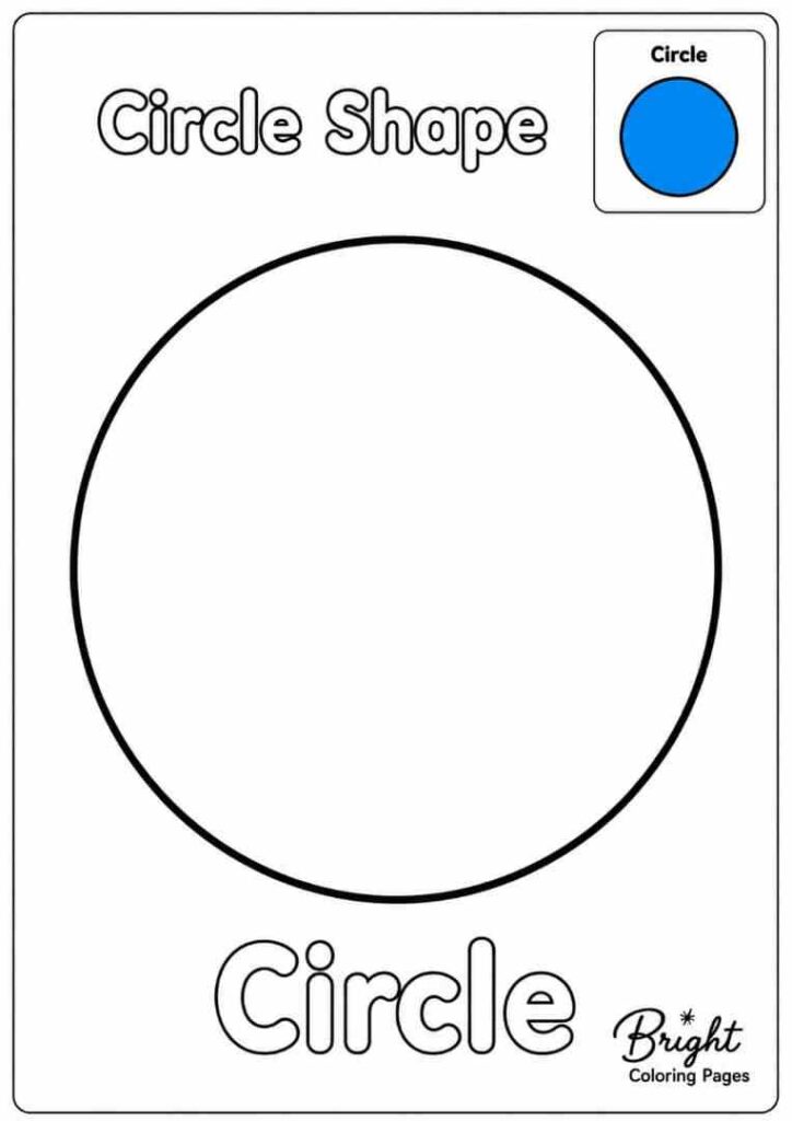 Kindergarten coloring page for learning the circle shape.
