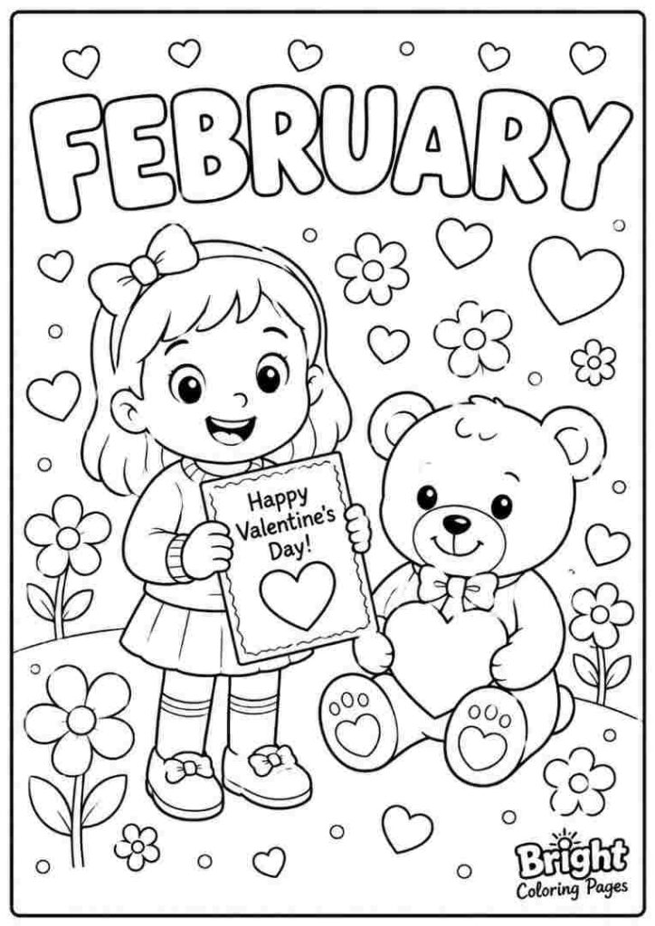 February Coloring Page for kids