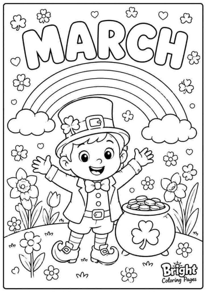 March month Coloring Page for kids