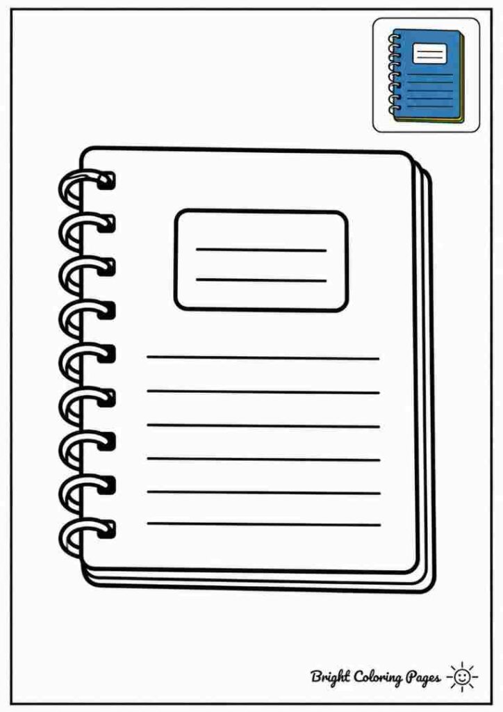 Notebook Coloring Page for kids