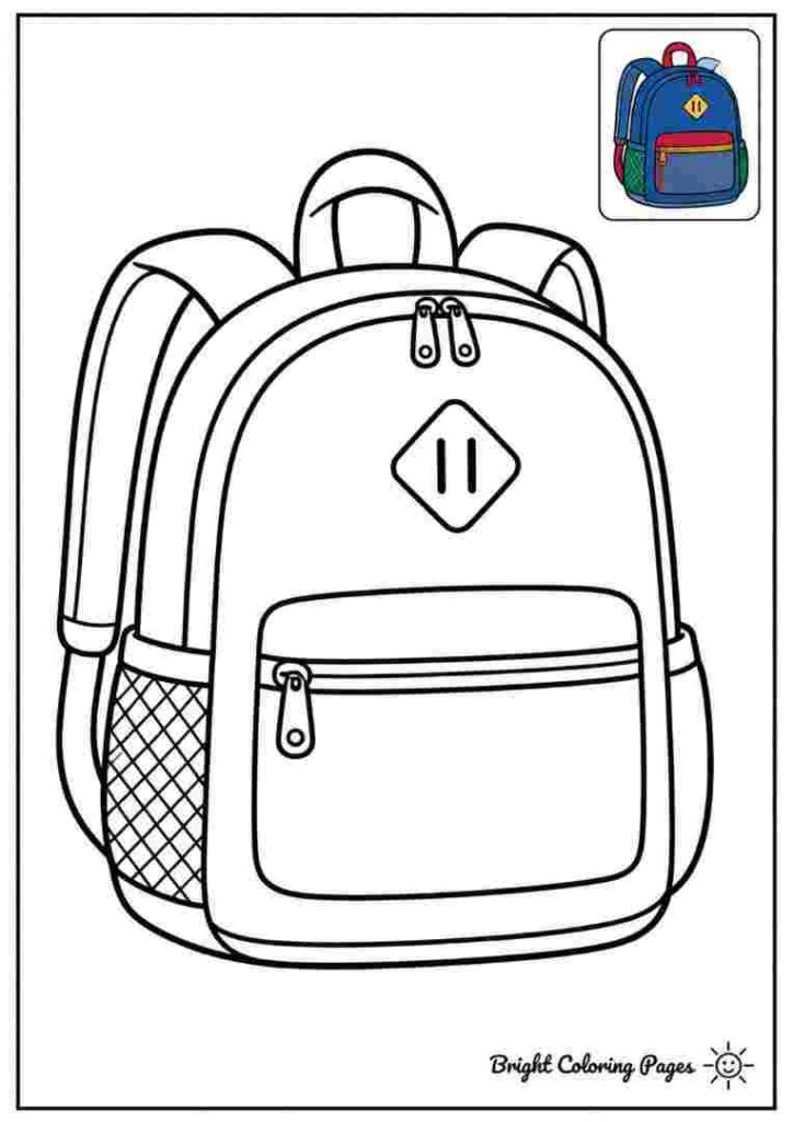 Backpack Coloring Page