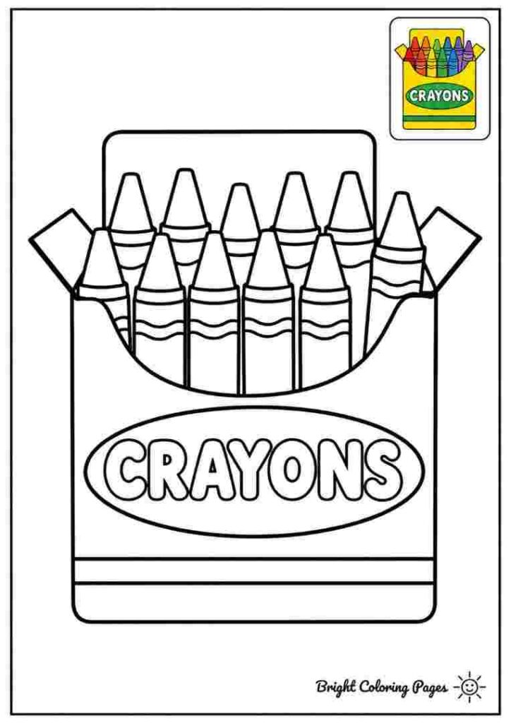 Crayon Box Coloring Page for kids