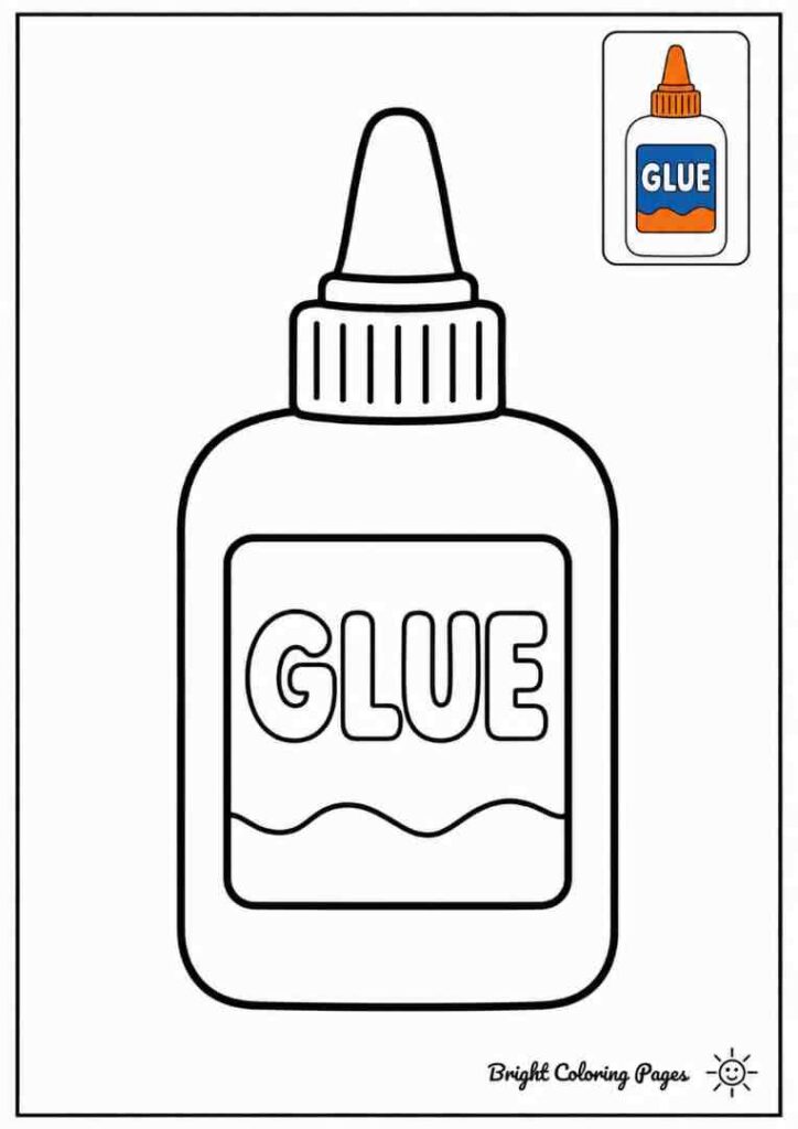 Glue Bottle Coloring Page