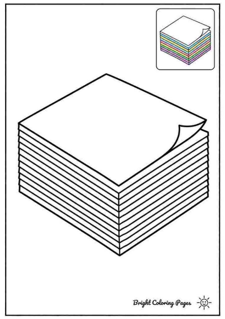 Paper Stack Coloring Page