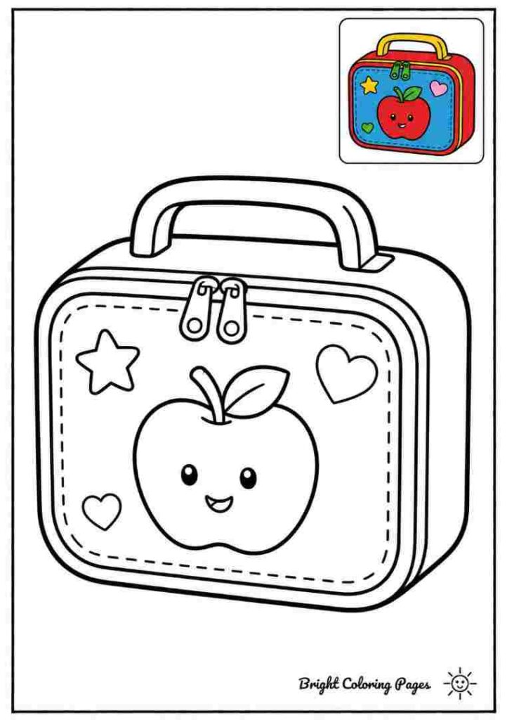 Lunch Box Coloring Page for kids