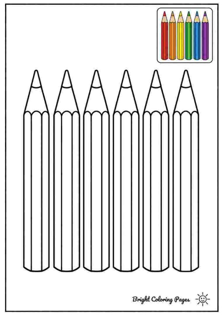 Colored Pencil Coloring Page for kids