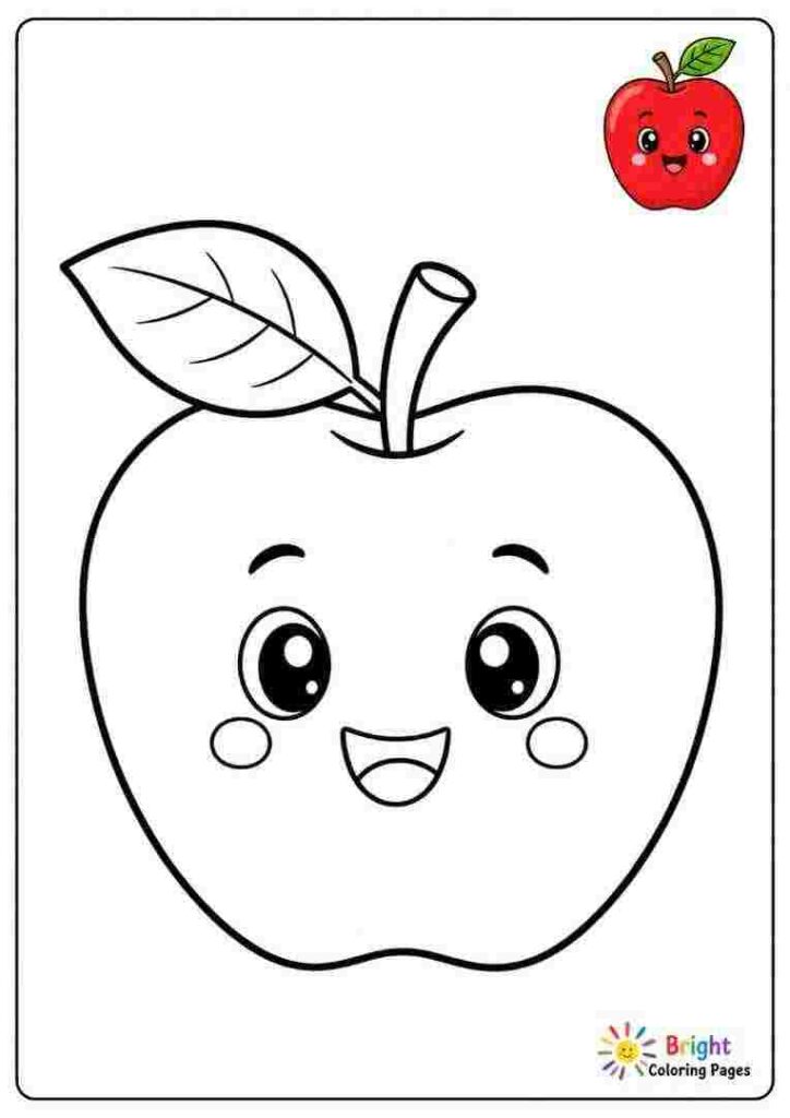 Apple Coloring Page for kids