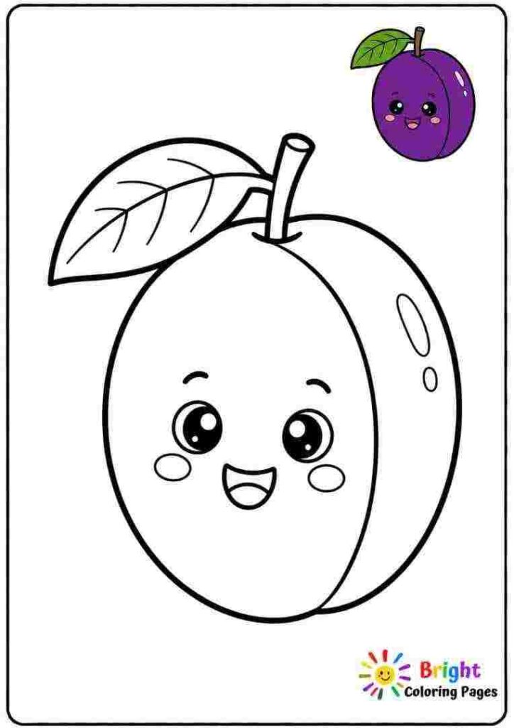 Plum Coloring Page