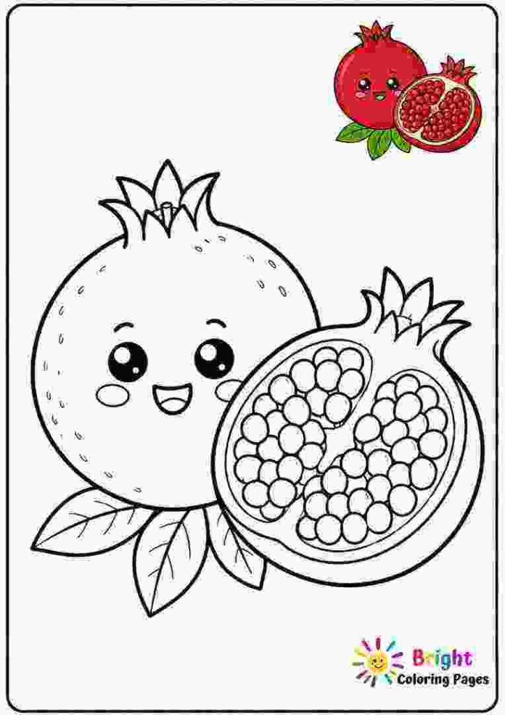 Pomegranate Coloring Page