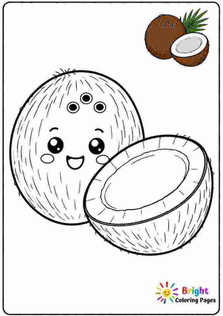 Coconut Coloring Page