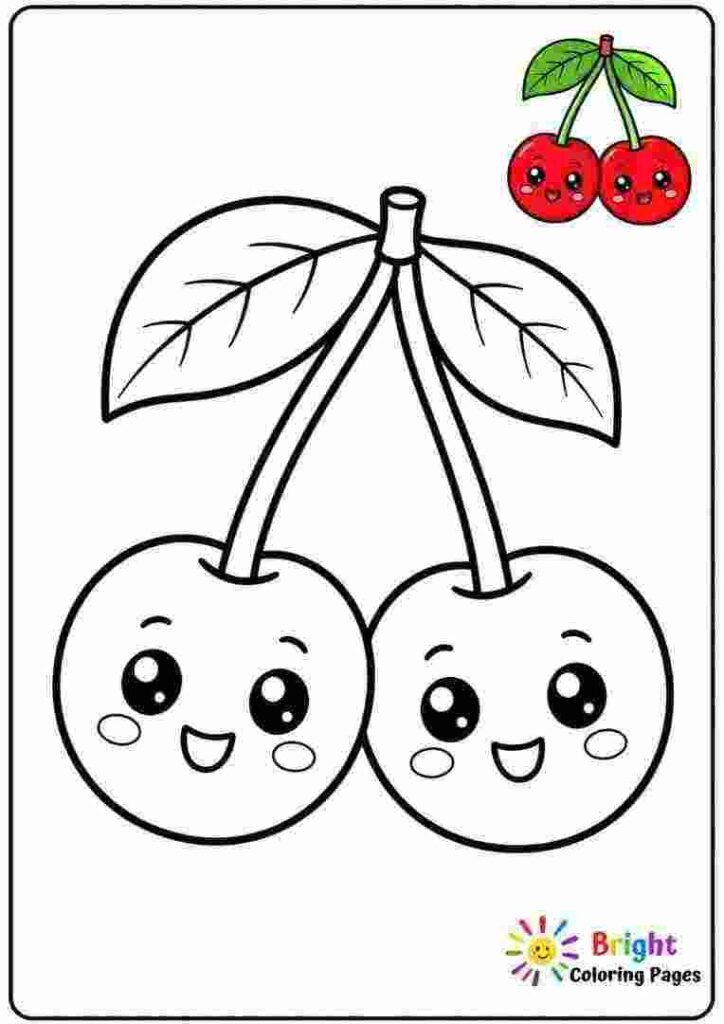 Cherry Coloring Page