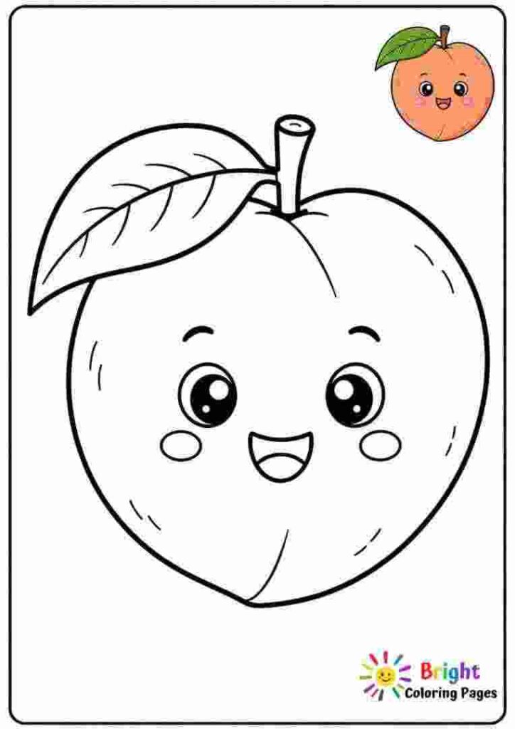 Peach Coloring Page