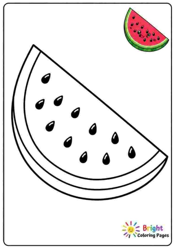 Watermelon Coloring Page