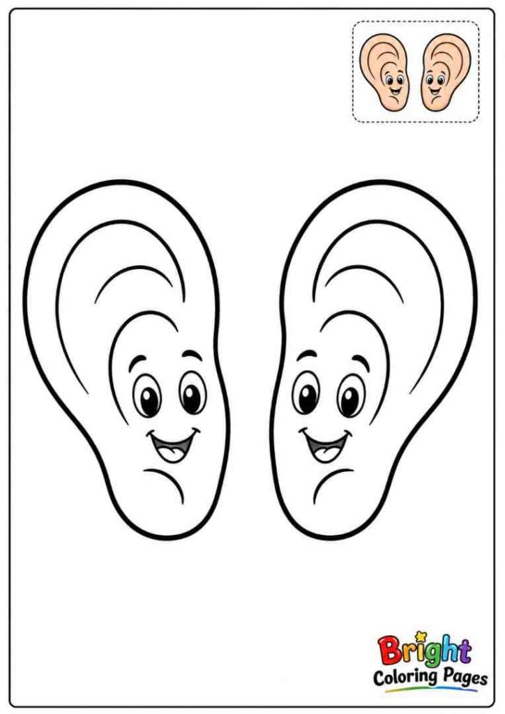 Ears Coloring Page for kids