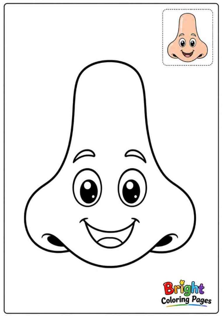 Nose Coloring Page for kids