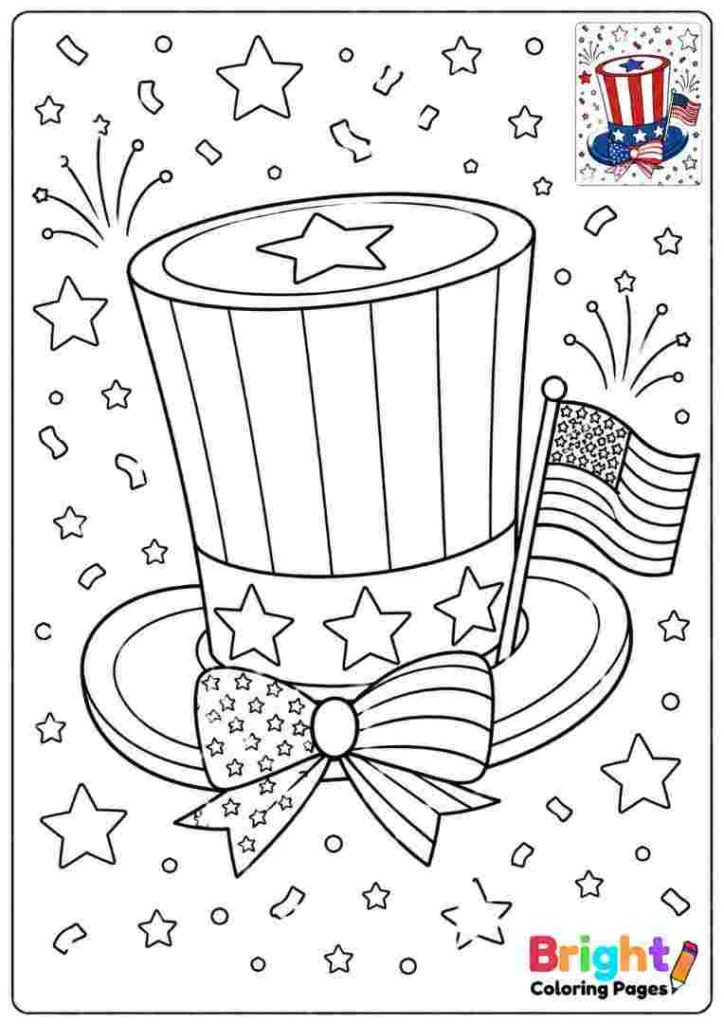 Patriotic Hat Coloring Page