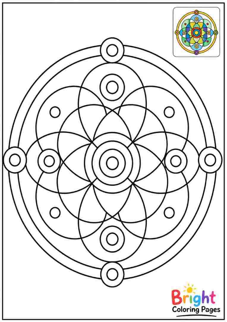 Circle Harmony Pattern coloring page for kids