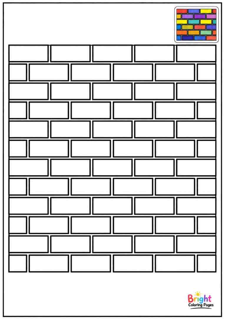 Brick Wall Pattern coloring page for kids