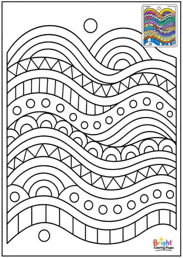 Wave Line Geometry coloring page