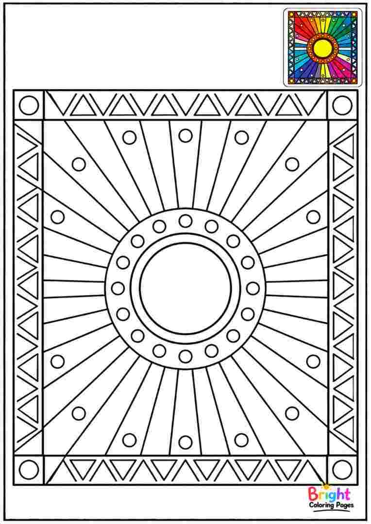 Sun Ray Pattern coloring page