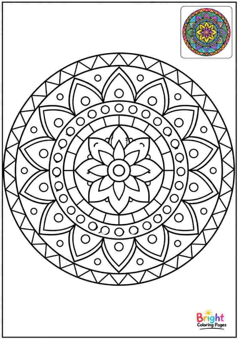 Mandala Circle Flow coloring page