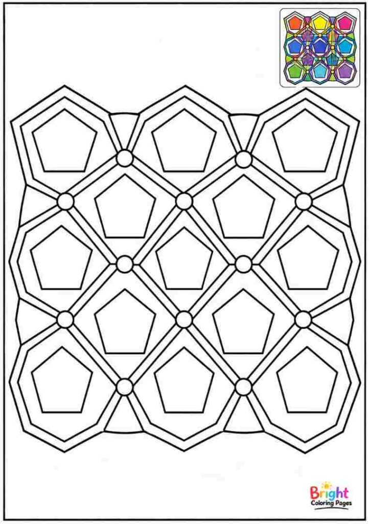 Pentagon Puzzle Page Coloring Page for kids