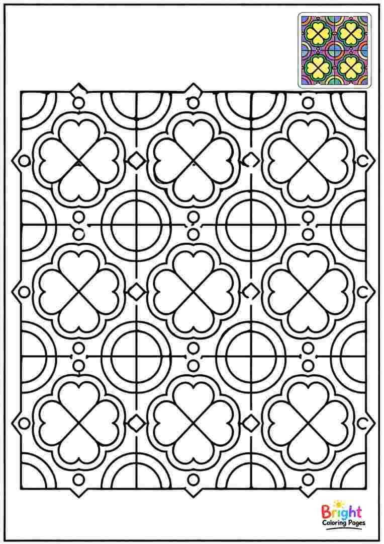 Clover Tile Pattern coloring page