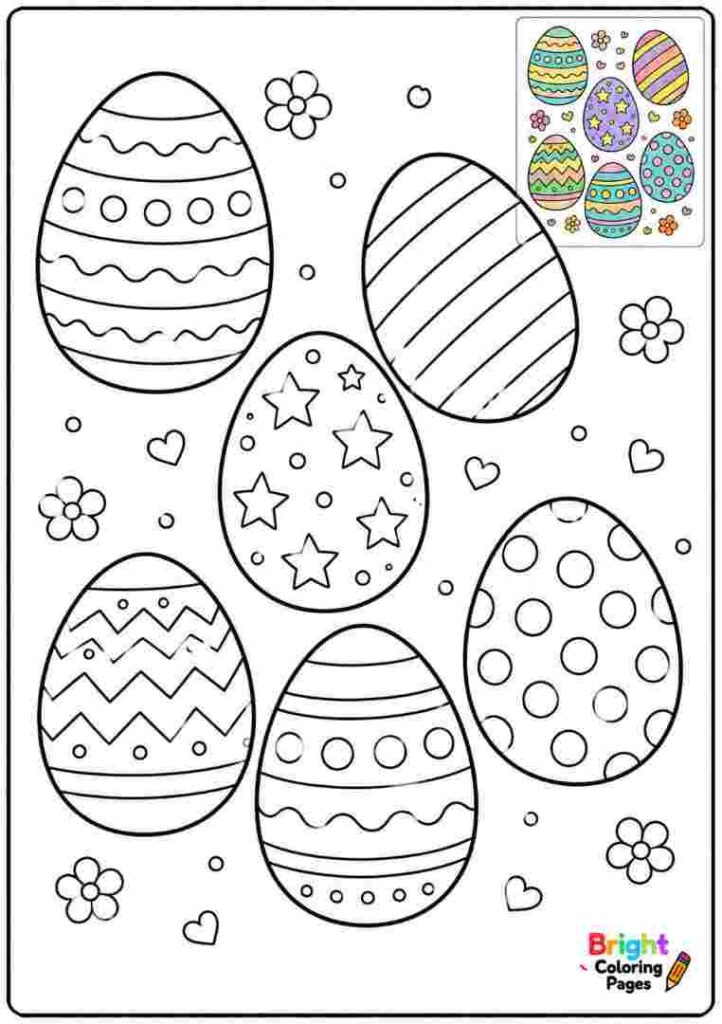 Decorated Easter Eggs Pattern Page