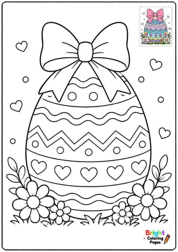 Easter Egg With Cute Bow