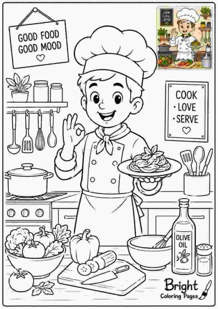 Chef Coloring Page