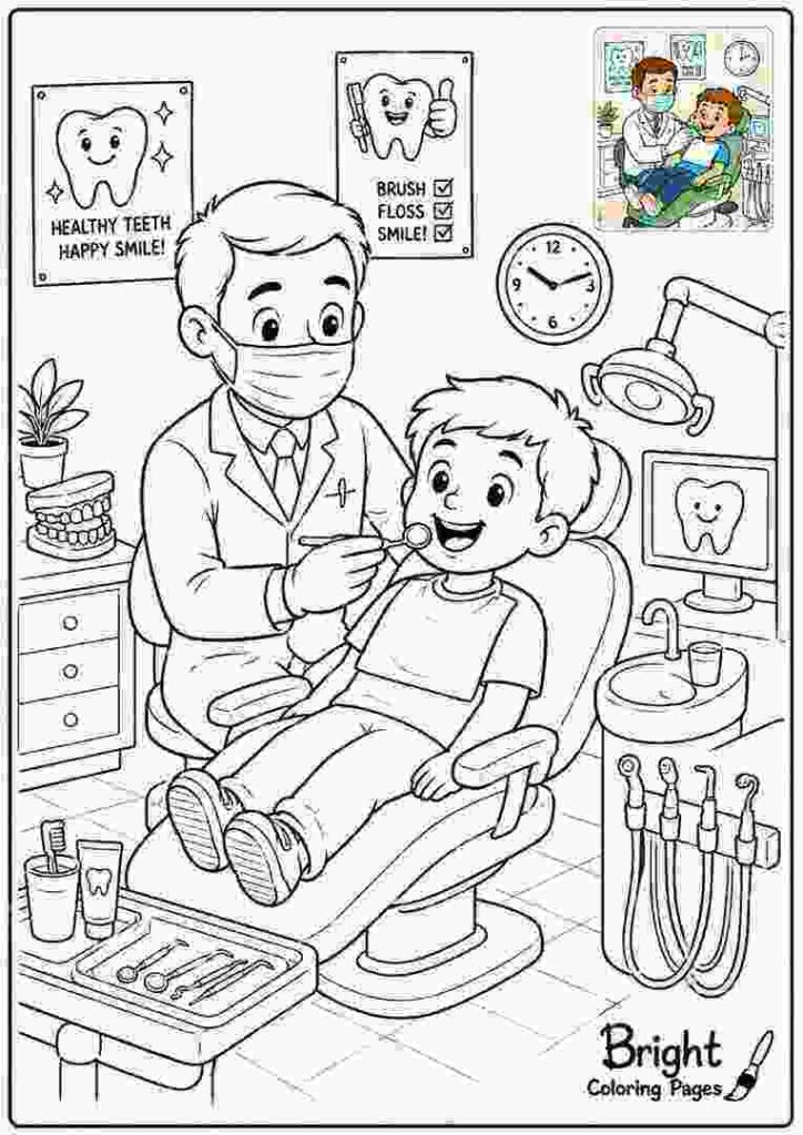 Dentist Coloring Page