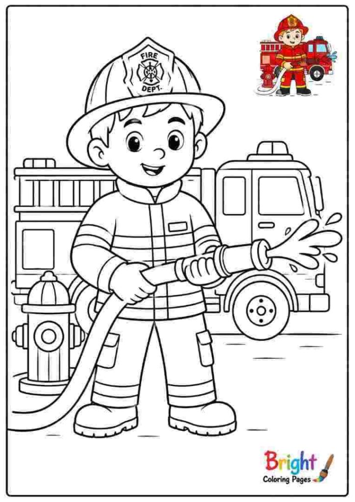 Firefighter Coloring Page