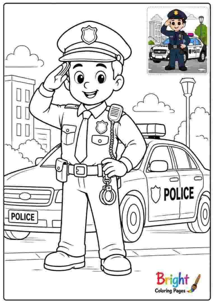 Police Officer Coloring Page