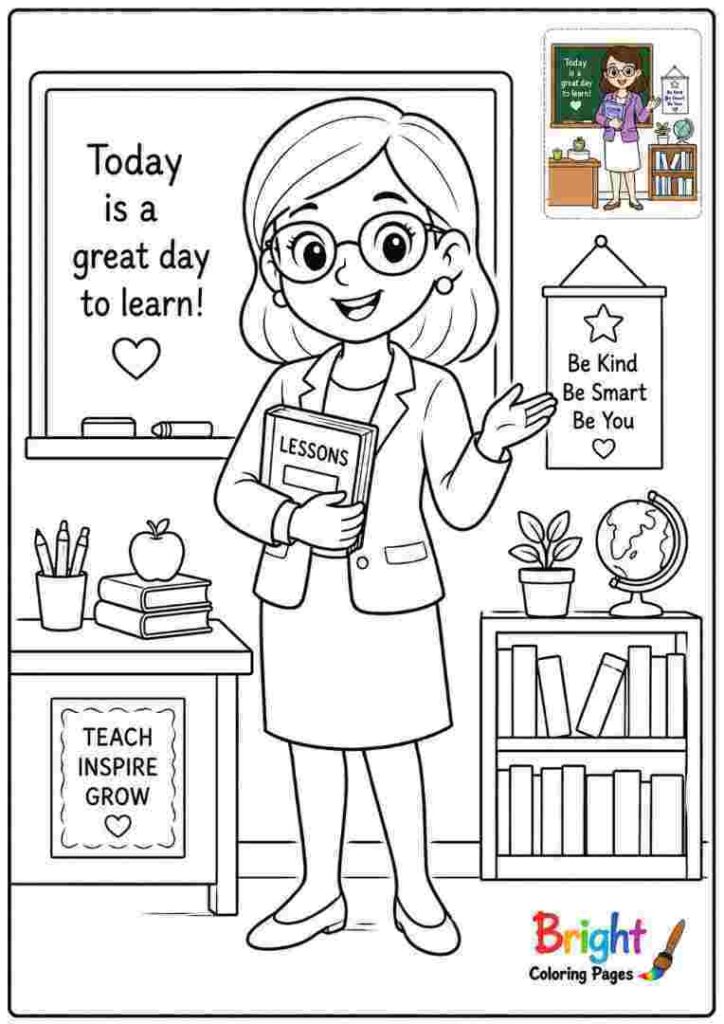 Teacher Coloring Page