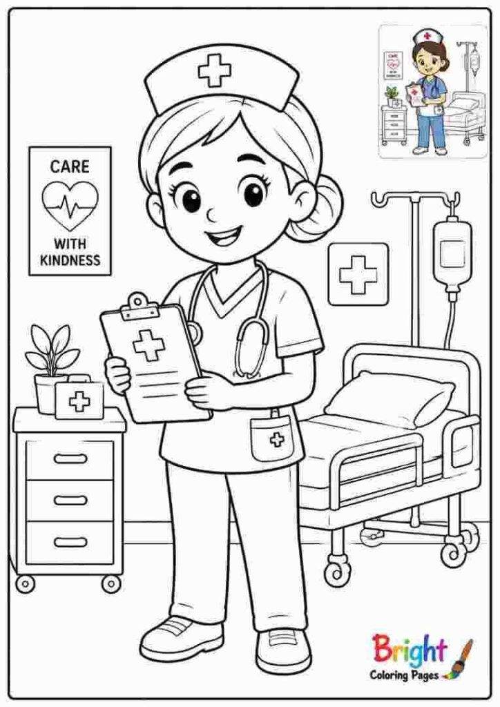 Nurse Coloring Page
