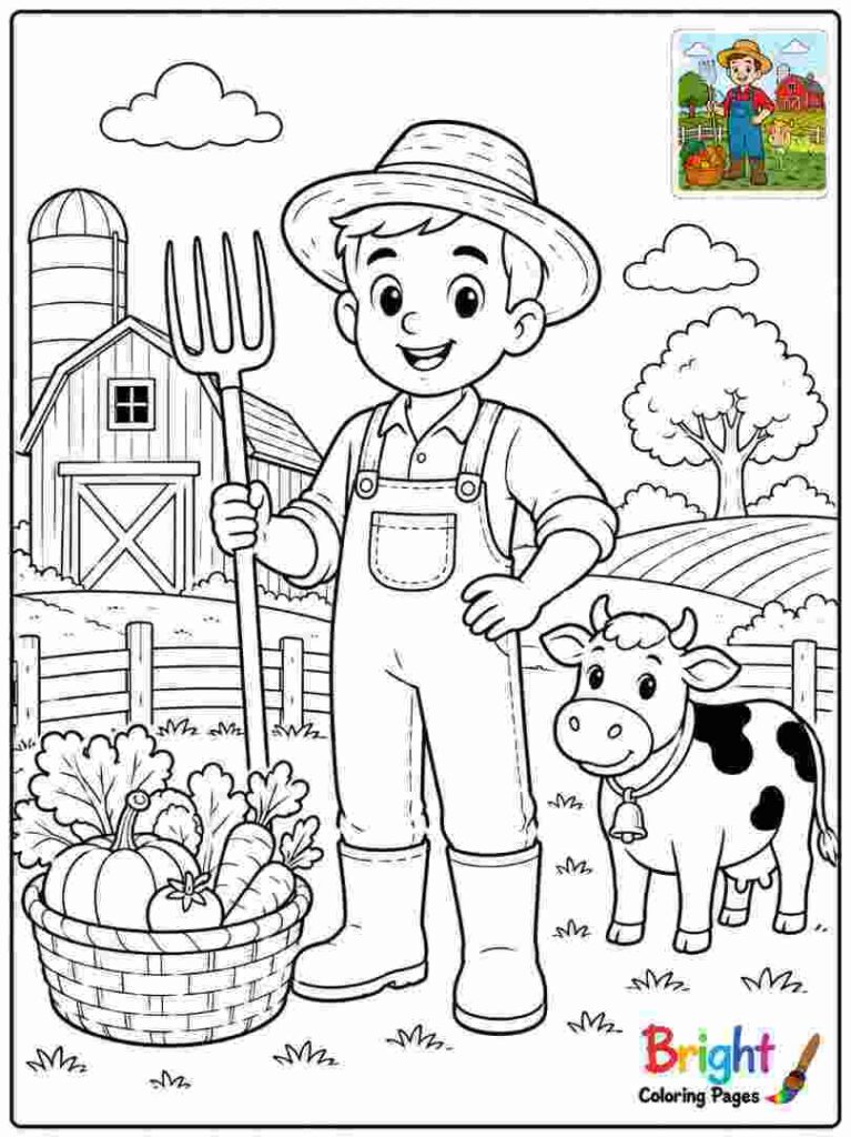 Farmer Coloring Page