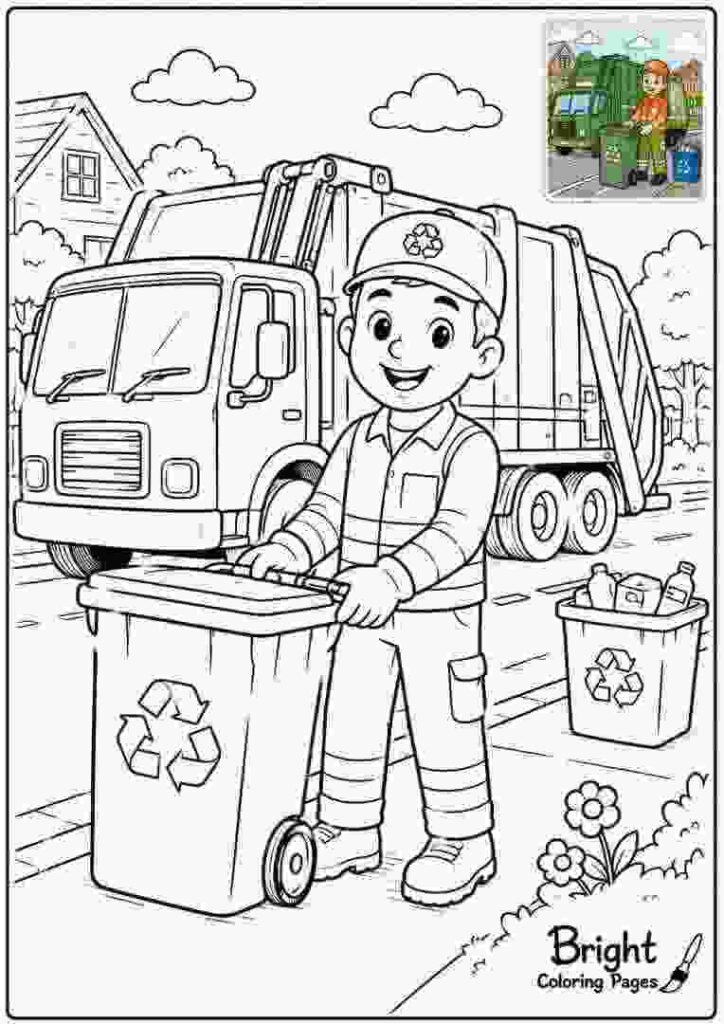 Garbage Collector Coloring Page