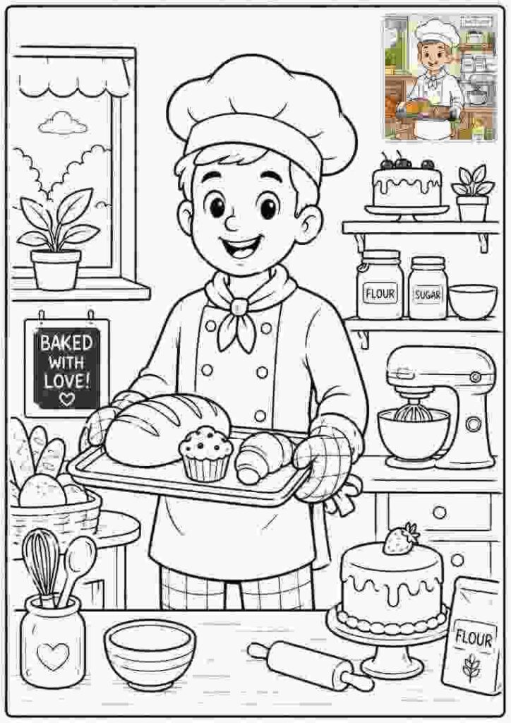 Baker Coloring Page
