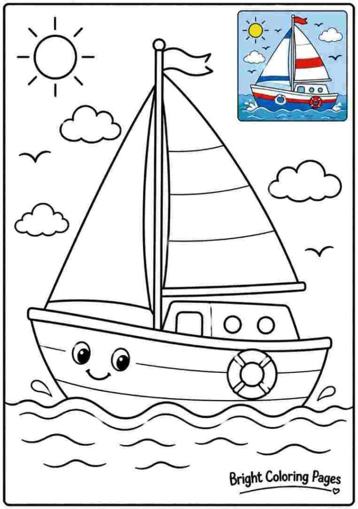 Sailboat Coloring Page