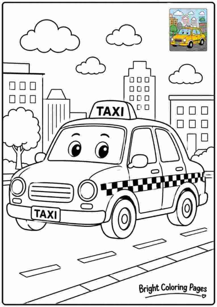 Taxi Coloring Page