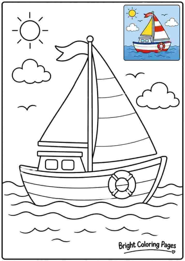 Boat Coloring Page