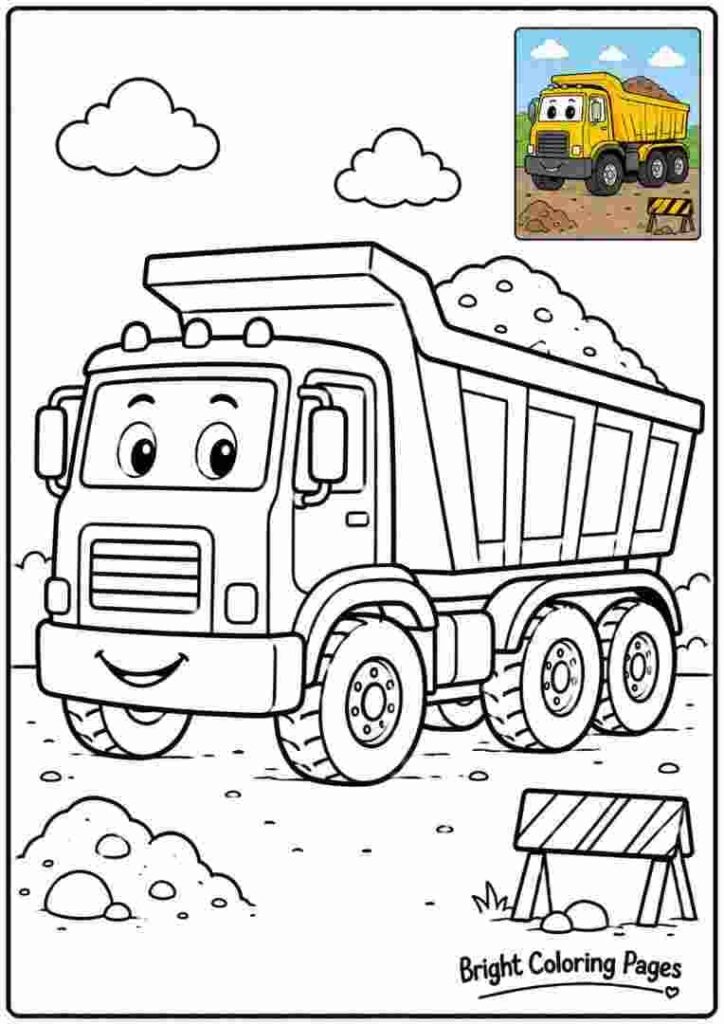 Dump Truck Coloring Page